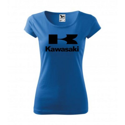 Bavlněné dámské tričko s potiskem Kawasaki vel.M-výprodej
